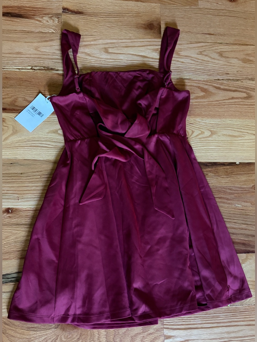 Very nice Women’s Burgundy Satin Tie-Back Dress